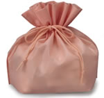 不織布 巾着袋 無地(パッケージタイプ)アプリコット