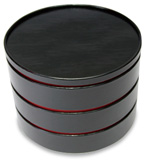 円形貼箱 二段重赤金和紙