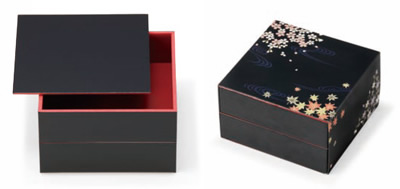 折箱 角折二段重セット　四季の彩り