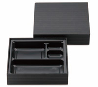 折箱　黒ストライプ　65-65　トレー付